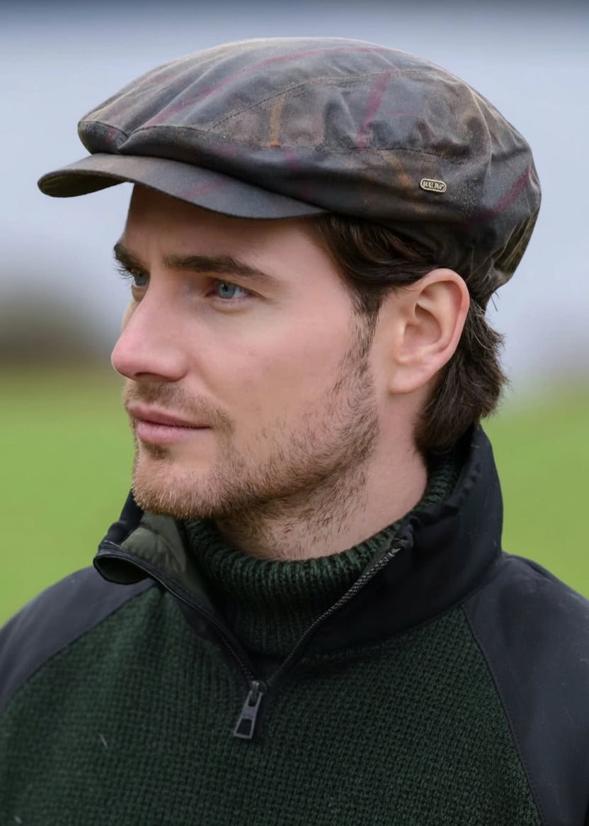 Mucros Kerry Wax Tartan Cap | Premium Headwear