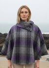 Mucros Poncho | Charcoal Lavender Stripe