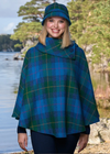 Mucros Poncho | Green Blue Check