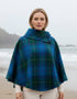 Mucros Poncho | Green Blue Check