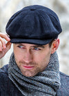 Mucros Premium Wool Driving Cap | Classic 8-Piece Black Flat Cap