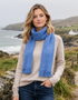 Mucros Skellig Blue Scarf - Irish Made Merino Wool & Cashmere