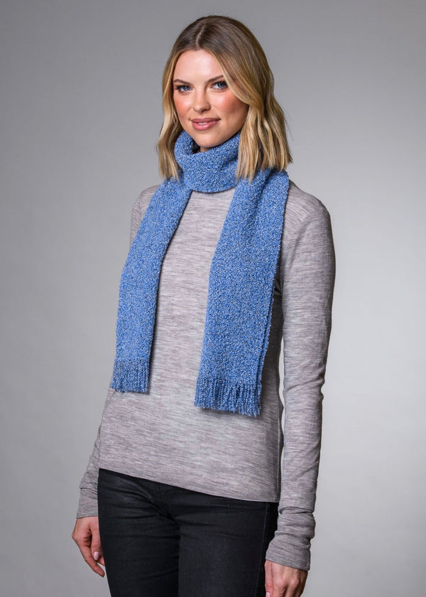 Mucros Skellig Blue Scarf - Irish Made Merino Wool & Cashmere