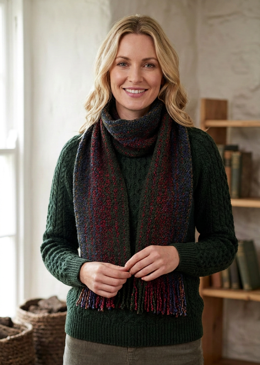 Mucros Skellig Scarf | Merino Wool Cashmere Scarf | Irish Made