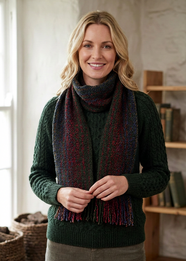 Mucros Skellig Scarf | Merino Wool Cashmere Scarf | Irish Made