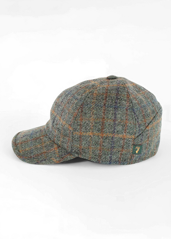 Mucros Tweed Baseball Cap | Green Plaid
