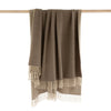 John Hanly Wool Angora Throw | Brown Beige
