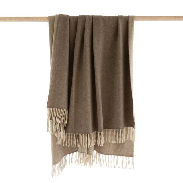 John Hanly Wool Angora Throw | Brown Beige