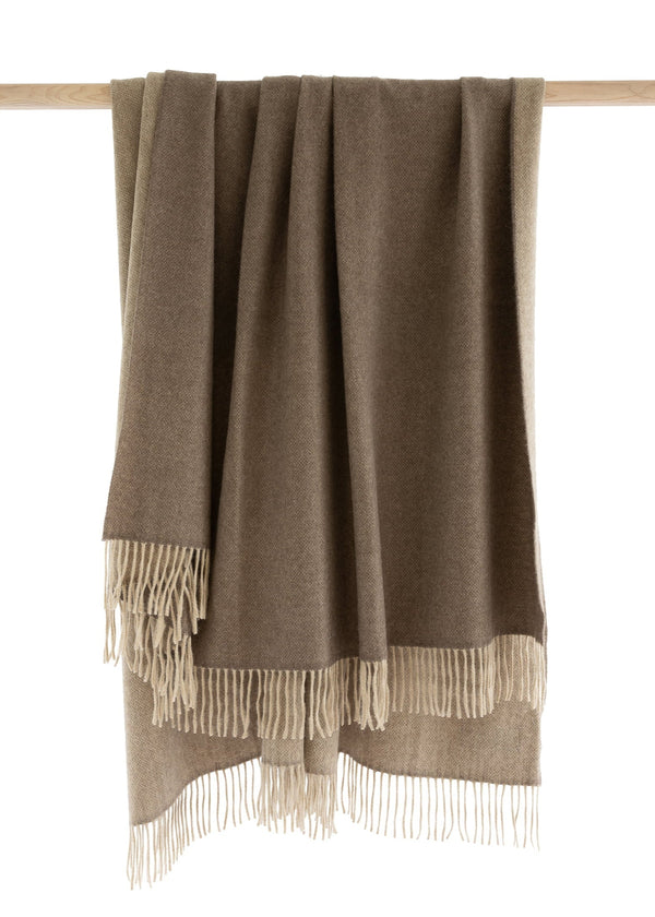 John Hanly Wool Angora Throw | Brown Beige