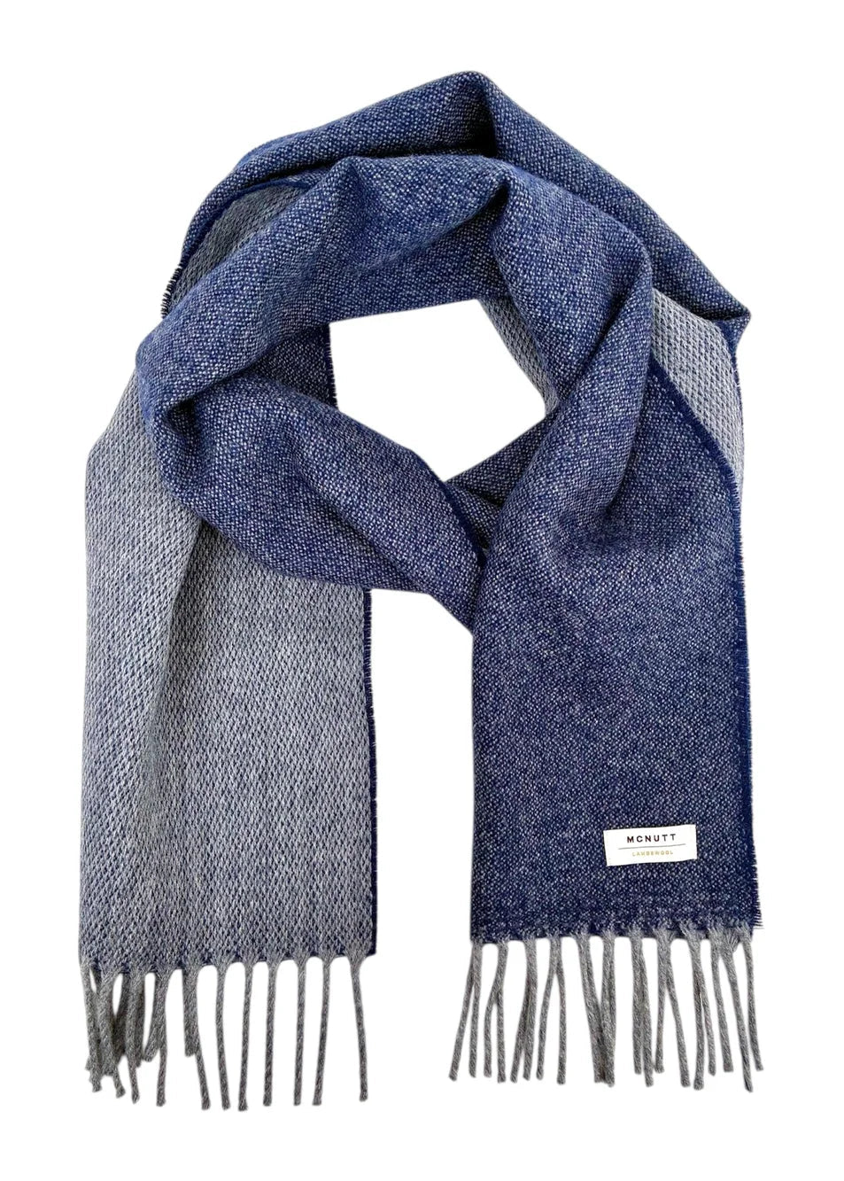 McNutt Lambswool Scarf | Navy Grey Reversible