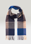 John Hanly Merino Scarf Blue Navy Sand