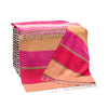 John Hanly Cashmere Merino Throw - Red Pink Biscuit Stripe