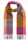 John Hanly Merino Scarf Pink Mustard Sand