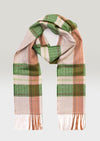 John Hanly Merino Scarf Green Rust Check