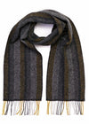 Cashmere Merino Scarf | Grey Mustard Stripe
