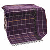 John Hanly Large Lambswool Throw Purple Windowpane