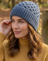 Chapeau en laine mérinos Aran - Denim chiné