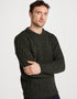 Aran Wool Sweater | Army Green