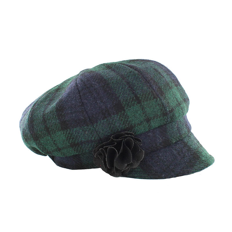 Mucros Newsboy Cap | Navy Green Mix
