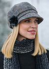 Mucros Gray Herringbone Newsboy Hat
