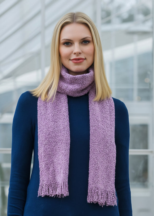 Mucros Skellig Scarf Lilac | Irish Merino Wool & Cashmere Blend