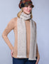 Mucros Aran Scarf | Merino Wool Alpaca Scarf | Beige