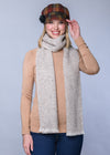 Mucros Aran Scarf | Merino Wool Alpaca Scarf | Beige
