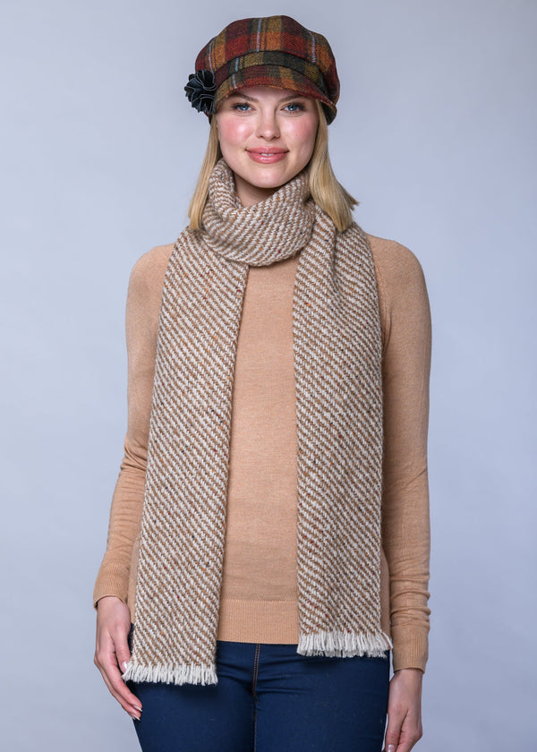 Mucros Aran Scarf | Merino Wool Alpaca Scarf | Oatmeal Mix