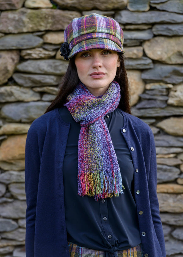 Mucros Skellig Scarf | Purple Yellow Green