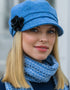 Mucros Blue Check Newsboy Cap - Premium Handcrafted Wool