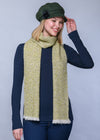 Mucros Aran Scarf | Merino Wool Alpaca Scarf | Lime Mix