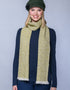 Mucros Aran Scarf | Merino Wool Alpaca Scarf | Lime Mix