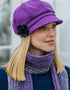Casquette gavroche Mucros pour femme | Tweed premium | Violet