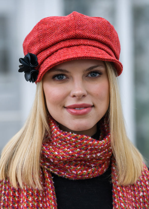 Ladies Red Mucros Newsboy