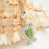 Green Turtle Necklace Encrusted with White Swarovski® Crystal