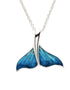 Sterling Silver Blue Enamel Whale Tail Necklace