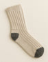 Oatmeal Grey Toe Merino Wool Socks | Large