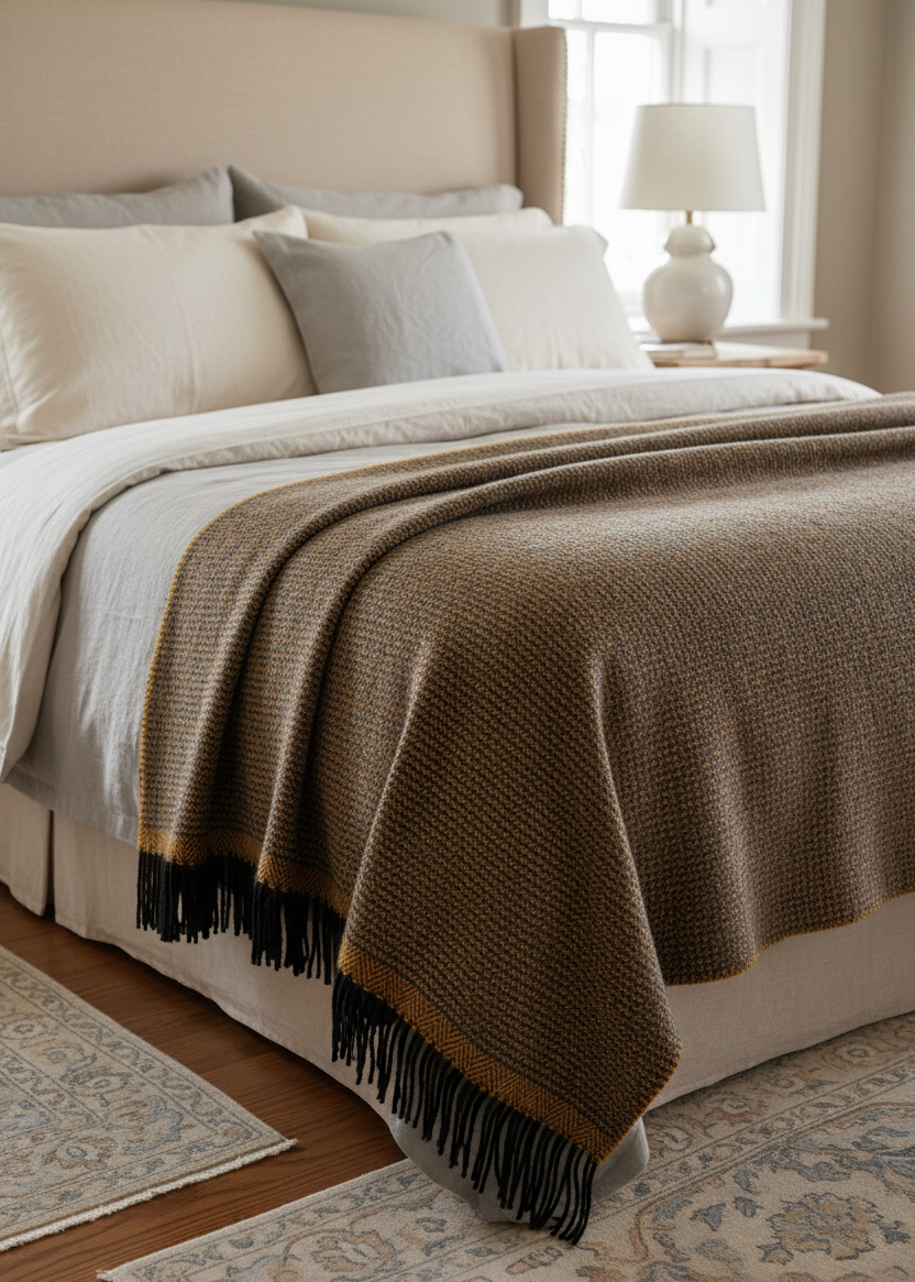 McNutt Pure Wool Throw - Oregon Brown | 100% Wool Blanket