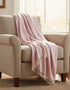 Oversize Merino Wool Cashmere Throw Baby Pink Herringbone