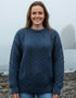 Oversized Lightweight Aran Sweater | Denim