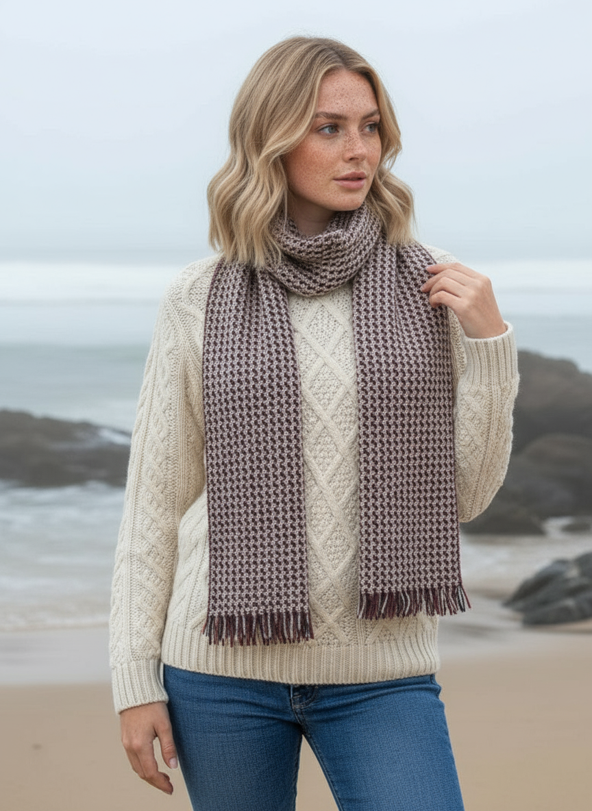 Mucros Atlantic Scarf | Beige Brown
