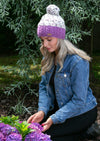 Wool Bobble Flecked Lilac Hat