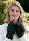 Aran Cable Hunter Gloves - Charcoal