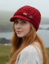 Erin Aran Cable Peak Hat | Red