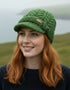 Erin Aran Cable Peak Hat | Green