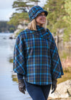 Mucros Poncho | Navy Blue Check