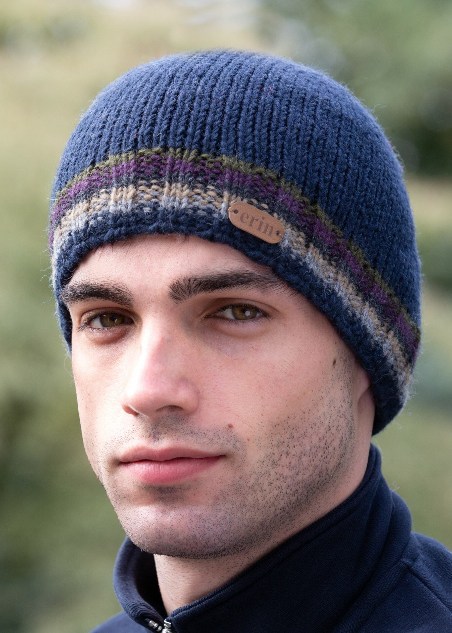 Erin Rib Turnup Hat | Navy Wool