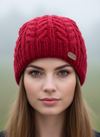 Erin Aran Cable Pullon Hat | Red