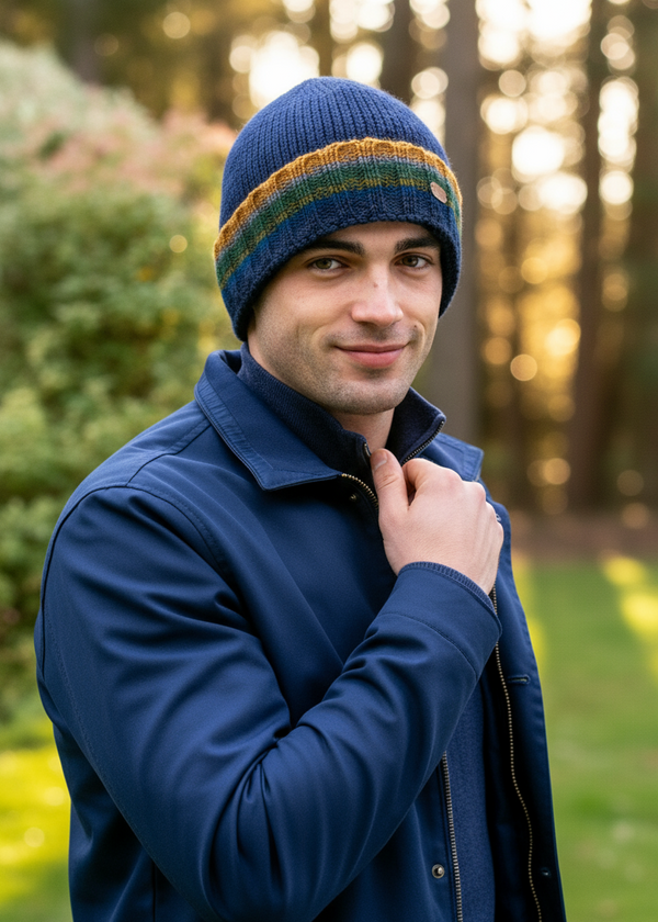 Erin Men's Rib Pullon Hat | Navy