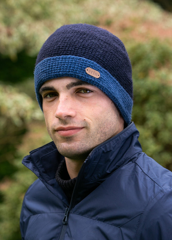 Erin Charcoal Rib Pullon Hat | Blue Navy